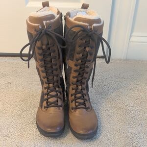UGG Tan and Gray Lace-Up Women's Boots
